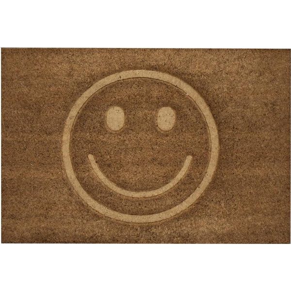 Home Elements Tappetino Stampato In Fibra Di Cocco 40X60 Cm, Smiley-image