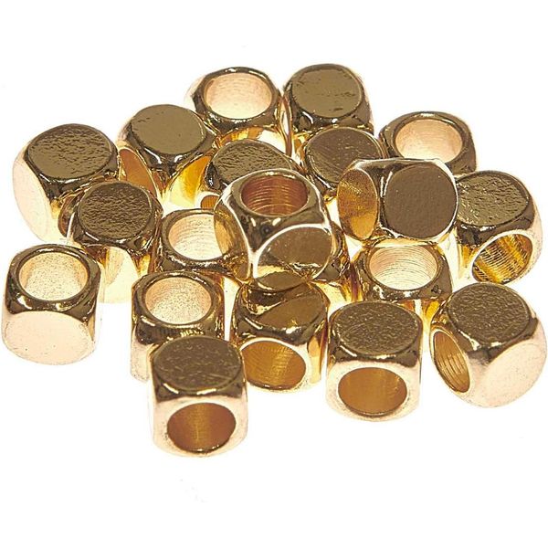 Rico Design Itoshii Perline Cubiche 20 Pezzi Diametro 5 Mm Spessore Perline Decorative Oro-image