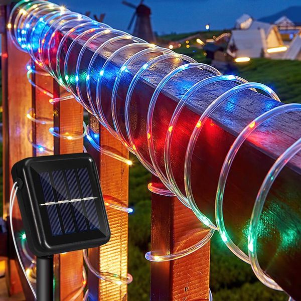 Swanew Luce Solare A Fune Filo Giardino Luci Fata Led Corda Luce Colorata-10M-image