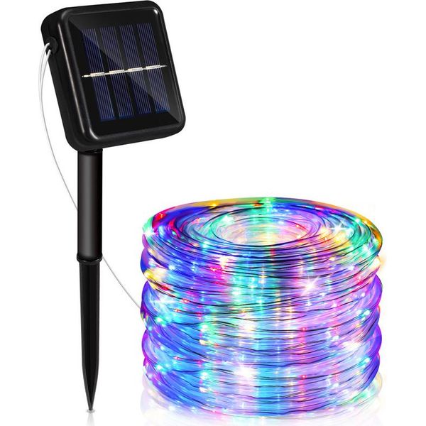 Jopassy Led Luce Di Corda Solare Luci Di Fata All'aperto, Con Timer E 8 Modalità, Luce Di Corda Solare All'aperto, Luci Di Fata Solari Balcone, Colorato, 22 Metri, 200 Led-image