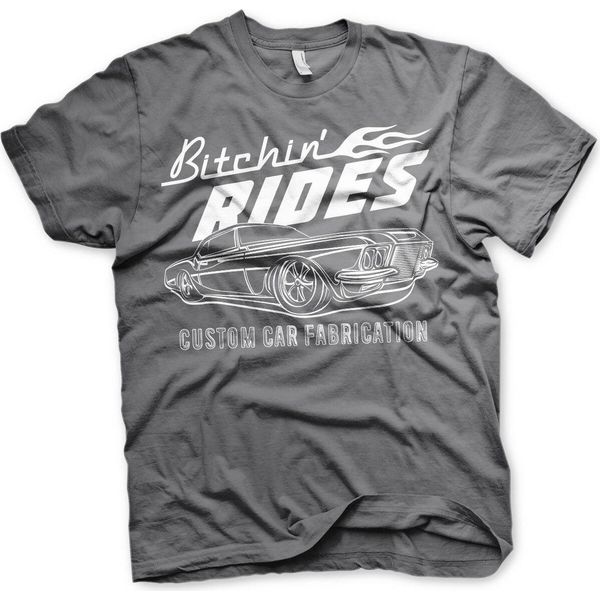 Maglietta Bitchin' Rides Custom Car Fabrication - Medium - Grigio Scuro-image