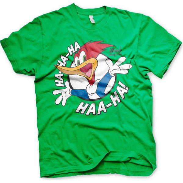 Maglietta Woody Woodpecker Hahaha - Media - Verde-image