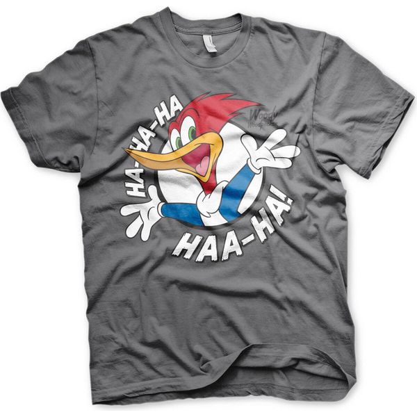 Maglietta Woody Woodpecker Hahaha - Grande - Grigio Scuro-image
