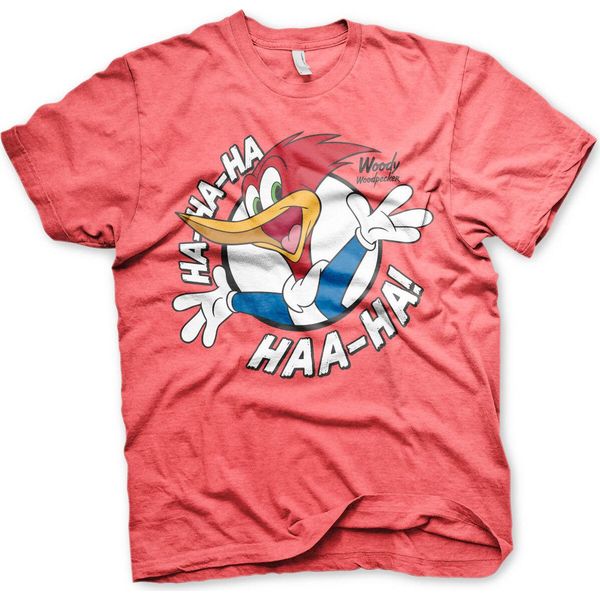 Maglietta Woody Woodpecker Hahaha - Xx-Large - Rosso-Heather-image