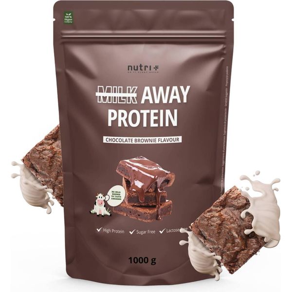 Nutri+ Milk Away Protein 1000 G - Proteine Vegane In Polvere - Brownie Al Cioccolato-image