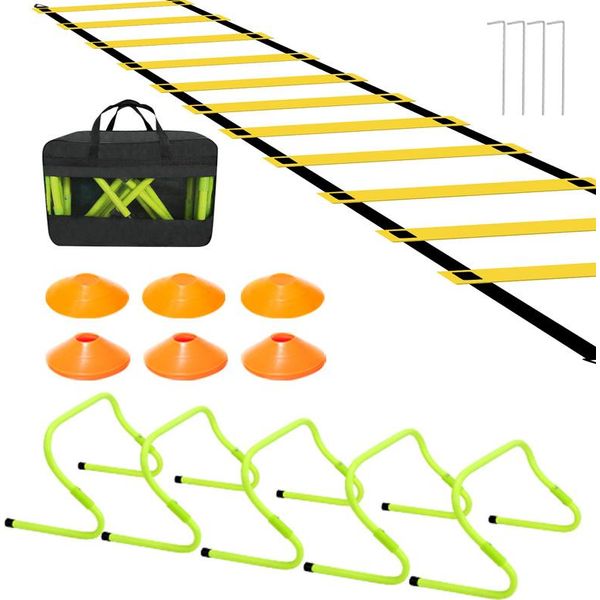 Jopassy Scala Di Coordinazione Set Di Allenamento Agilità Coni Calcio Ostacoli Di Coordinazione Regolabile Velocità/Agilità Aiuto Per L'allenamento Dei Bambini-image