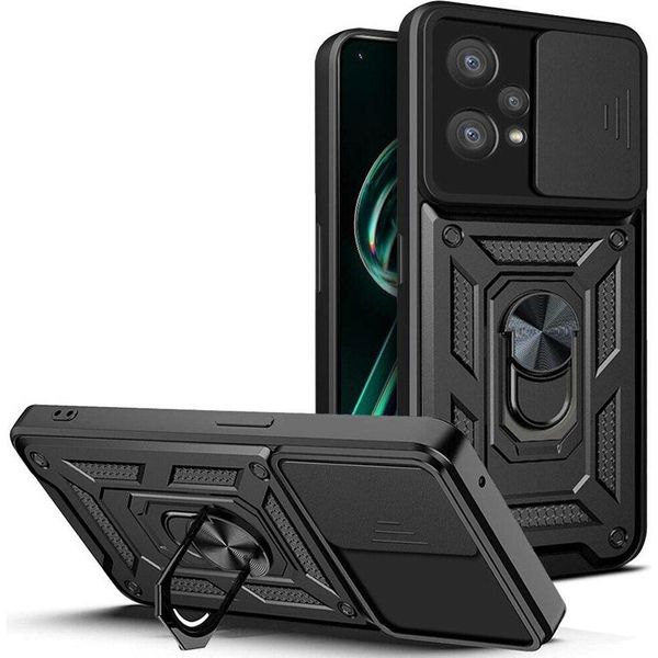 Custodia Blindata Hybrid Armor Camshield Per Tecno Spark 10 Con Copertura Della Fotocamera - Nero-image