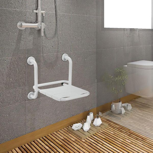 Tolletour Sedile Da Doccia Pieghevole A Parete In Acciaio Inox 304 Abs 35X32,5 Cm Sgabello Da Doccia Sgabello Da Bagno Sedile Da Doccia A Parete-image