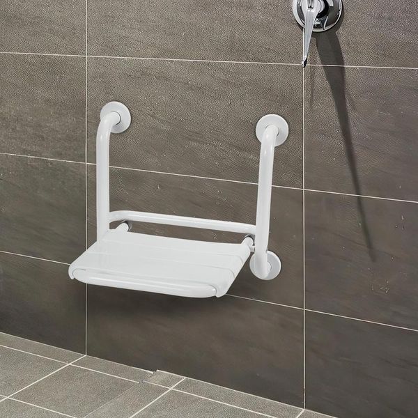 Tolletour Sedile Da Doccia Sgabello E Sedile Da Doccia Pieghevole Montato A Parete In Acciaio Inox 304 Abs 35X32,5 Cm Sgabello Da Doccia Sgabello Da Bagno Sedile Da Doccia Montato A Parete-image