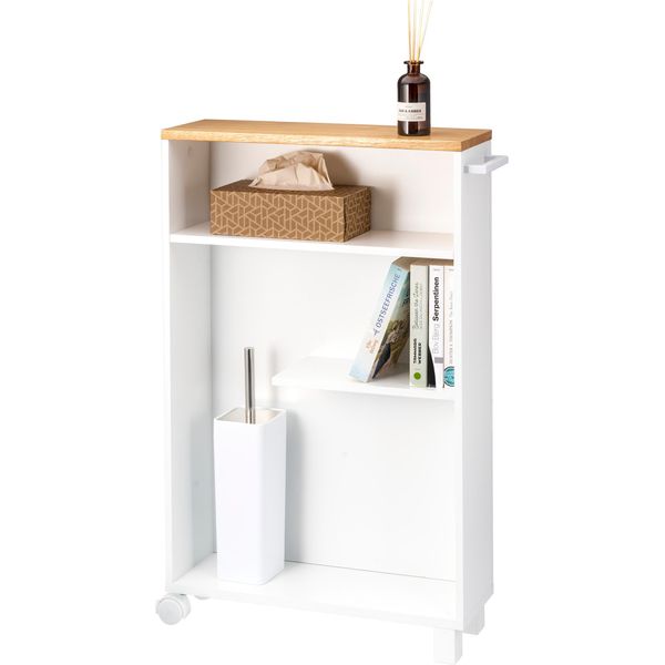 Carrello Da Bagno Eluno, Carrello Da Incasso, Carrello Da Cucina, Organizzatore Da Bagno A 3 Livelli, Bianco-image