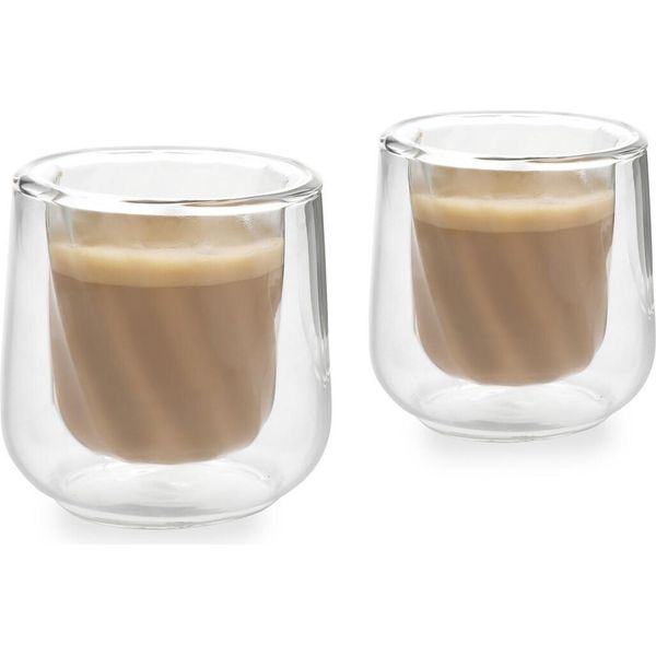 La CafetièRe Siena Set Di Tazze Da Taglio A Doppio Fondo Da 2 Pezzi, Tazze Da Taglio Da 135 Ml Isolate Per Barista, Impilabili E Leggere-image