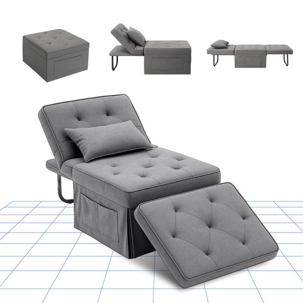 Flexispot Divano Letto Letto Pieghevole Divano Letto 4 In 1 Divano Singolo Sedia Divano Letto Sgabello Pieghevole Con Schienale E Cuscino Regolabile In 5 Posizioni-image