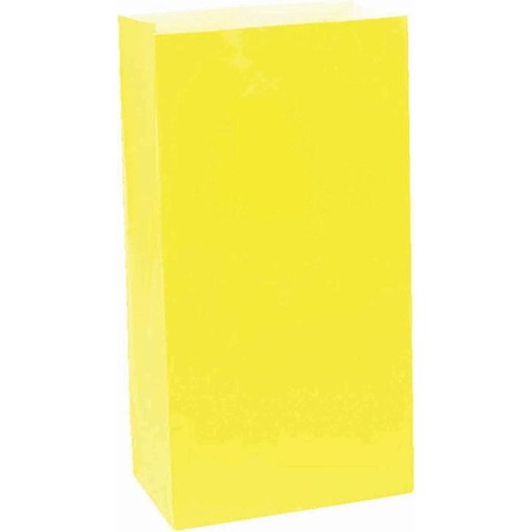Amscan - Sacchetti Di Carta Per Feste Da 12 Pezzi SG29321 (Taglia Unica) (Giallo)-image