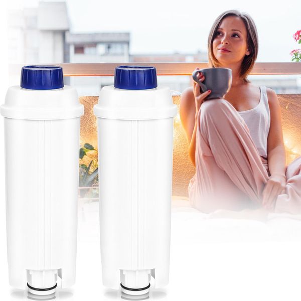 Confezione Da 2 Filtri Acqua Per Macchine Da Caffè Delonghi DLSC002, Accessori Per Compatibile Con I Modelli Delonghi, Ecam, Etam, Esam, Bco E Serie Ec-image