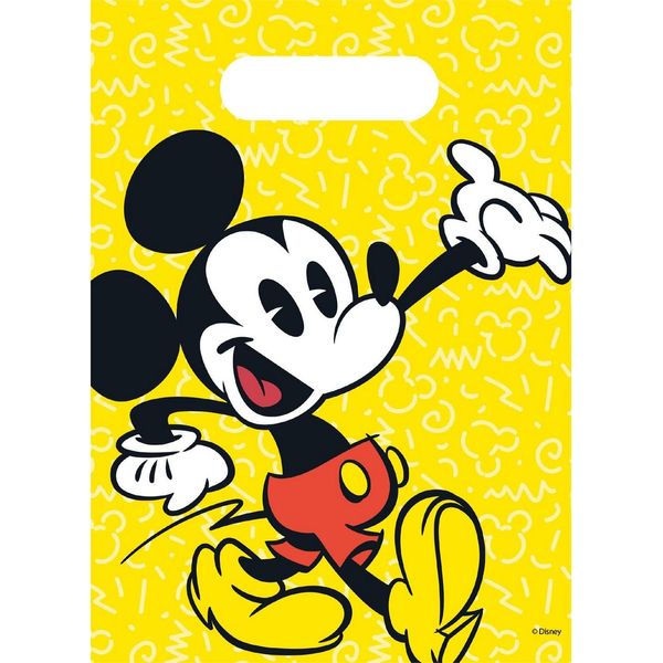 Disney - Sacchetto Regalo "Topolino"" Retrò 6 Pezzi SG30926 (Taglia Unica) (Giallo)"-image