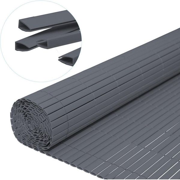 Jayseuw Pvc Privacy Schermo Stuoia Privacy Recinzione Schermo Privacy Per Recinzione Balcone Frangivento Grigio 160X500Cm-image