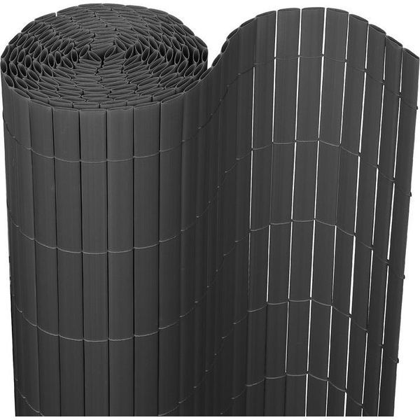Tolletour Schermo Privacy Recinzione Privacy In Pvc Antracite Frangivento Per Giardino, Balcone E Terrazza 100X300Cm-image