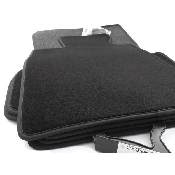 Tappetini Adatti Per Bmw Serie 5 F10 F11 In Pelle Velours Nubuck In Qualità Originale 4 Pezzi Neri Nuovo-image