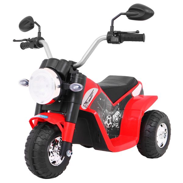 Mini Bike Moto Elettrica A Batteria Per Bambini Rosso + 3 Ruote-image