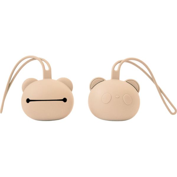 Kidkool Scatola Per Succhietti In Silicone, Lavabile In Lavastoviglie E Senza Bpa - Per Conservare In Modo Igienico I Succhietti - Per Bambine E Bambini (Beige)-image