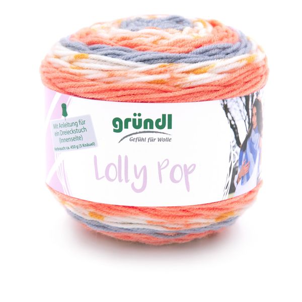 GrüNdl Lolly Pop Lana 240M 150G Filato Per Maglieria Filato Per Uncinetto Filato Multicolore Mandarino/Arancione/Stagno/Bianco, Colore 17-image