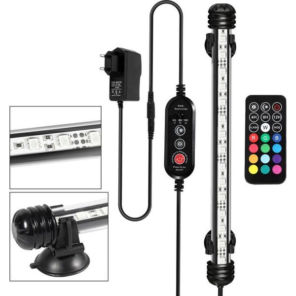 48.5Cm Led Illuminazione Acquario IP67 Impermeabile Rgb Luce Dimmerabile Serbatoio Pesce Lampada Subacquea-image