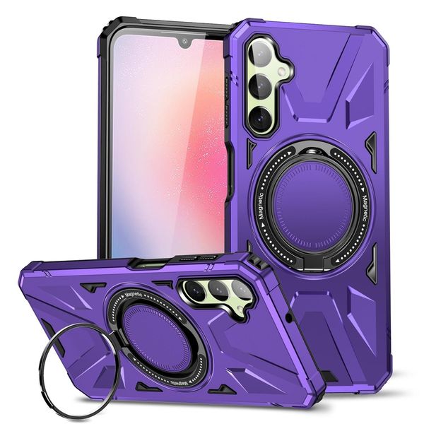 Per Samsung Galaxy A24 4G / A25 5G Magsafe Shock Magnet Ring Cover Protettiva Custodia Cellulare Viola-image