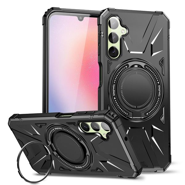 Per Samsung Galaxy A24 4G / A25 5G Magsafe Shock Magnet Ring Cover Protettiva Custodia Per Telefoni Cellulari Nero-image
