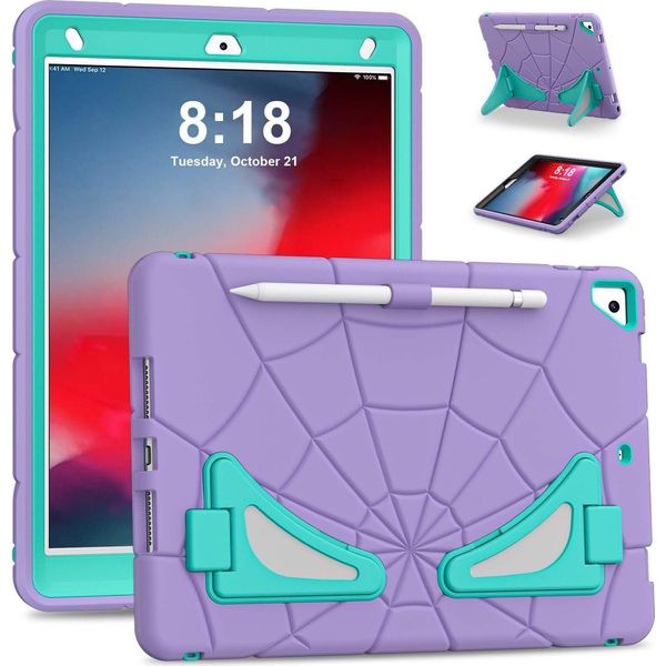Custodia Protettiva Per Ipad 10.2 2021/2020/2019, Ipad 9°/8°/7° Generazione, Robusto Supporto Antiurto Per Bambini Ragazzi Viola-image
