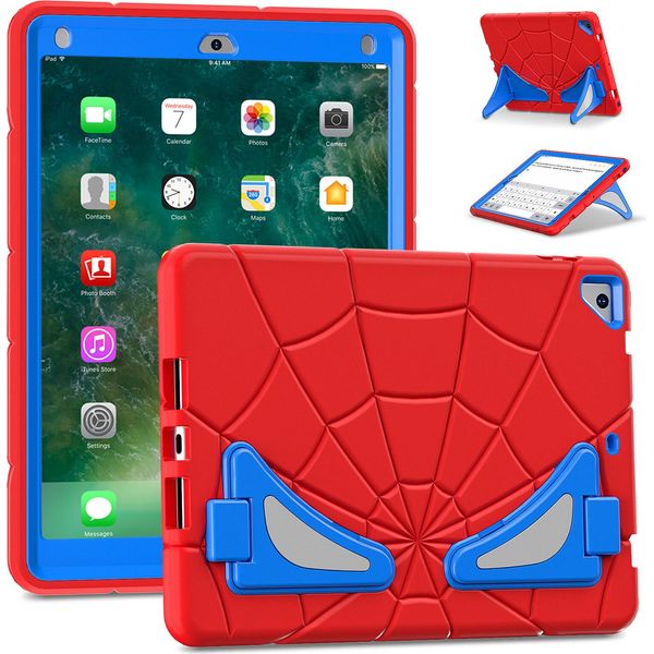 Custodia Protettiva Per Ipad Air 2 /Ipad 6Th /Ipad 5Th /Ipad Pro 9.7, Robusto Supporto Antiurto Per Bambini Ragazzi Rosso Blu-image