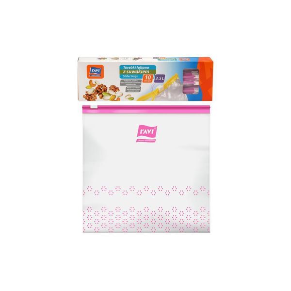 Borse Di Plastica Riutilizzabili Con Chiusura A Zip 3,5L 10 Pezzi-image