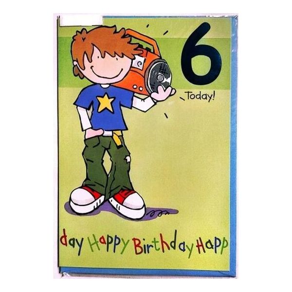 Biglietto Di Auguri "Oggi 6!"" - Cartoncino SG32994 (Taglia Unica) (Colorato)"-image