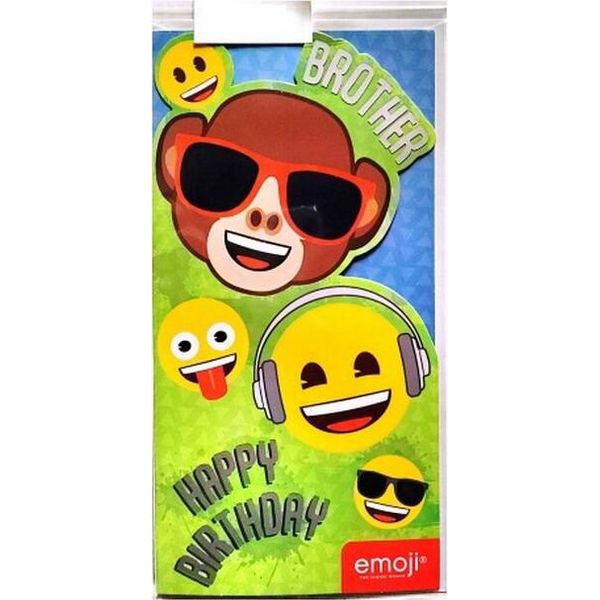 Emoji - Biglietto Di Auguri "Fratello"", Buon Compleanno - Cartoncino SG33633 (Taglia Unica) (Colorato)"-image