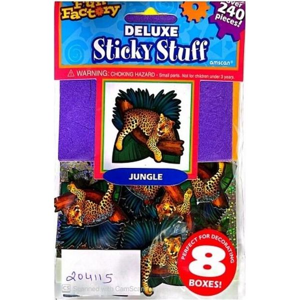 Amscan - Giungla - Adesivo "Deluxe"" 240-Pack SG33998 (Taglia Unica) (Colorato)"-image