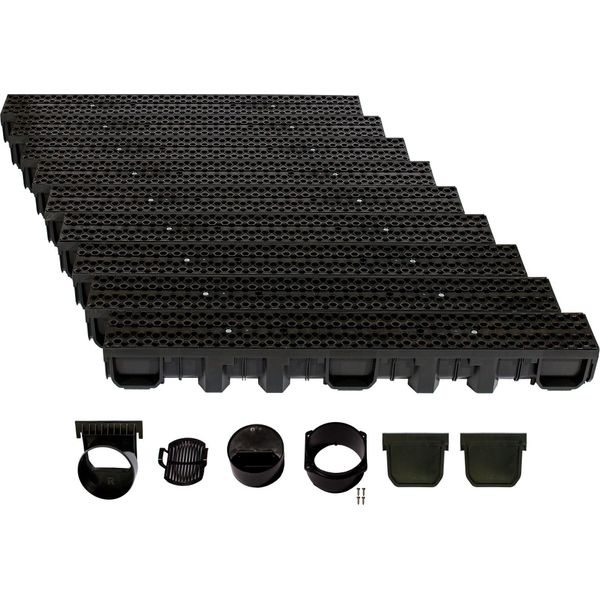 Set Di Canali Di Drenaggio Scarmaxx B125, Scarico Dell'acqua Piovana, Altezza 115 Mm - 9 M-image