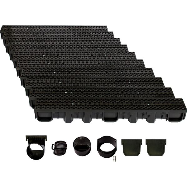 Set Di Canali Di Drenaggio Scarmaxx B125, Scarico Dell'acqua Piovana, Altezza 115 Mm - 10 M-image