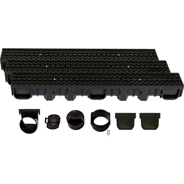 Set Di Canali Di Drenaggio Scarmaxx B125, Scarico Dell'acqua Piovana, Altezza 115 Mm - 3 M-image