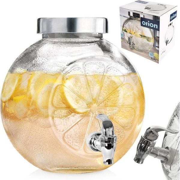 Orion Distributore Di Bevande In Vetro Distributore Di Bevande In Vetro Caraffa In Vetro Con Rubinetto Per Bevande Bottiglia 5,4 L-image