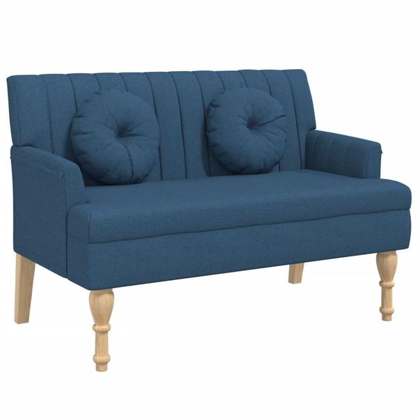 Syfax™ Panca Con Cuscini Blu 113X64,5X75,5 Cm In Tessuto-image