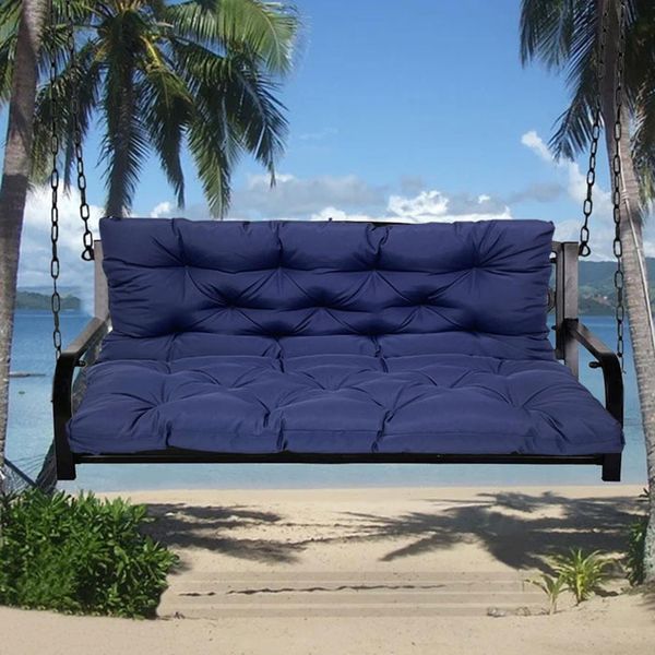 Cuscino Impermeabile Per Panca Cuscino Di Seduta E Cuscino Di Schienale Cuscino Per Panca Panca Da Giardino Mobili Da Giardino Hollywood Altalene, 120X100X10Cm, Blu Scuro-image
