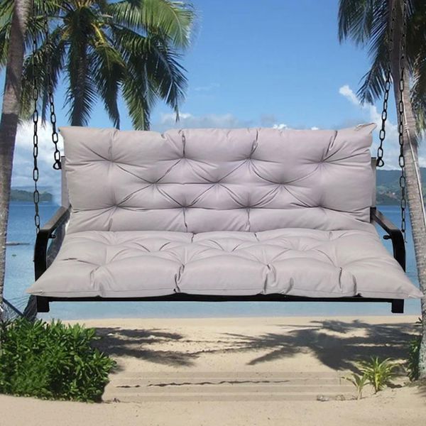 Cuscino Impermeabile Per Panca Cuscino Per Seduta E Cuscino Per Schienale Cuscino Per Panca Da Giardino Panca Da Giardino Hollywood Altalene, 100X100X10Cm, Grigio Chiaro-image