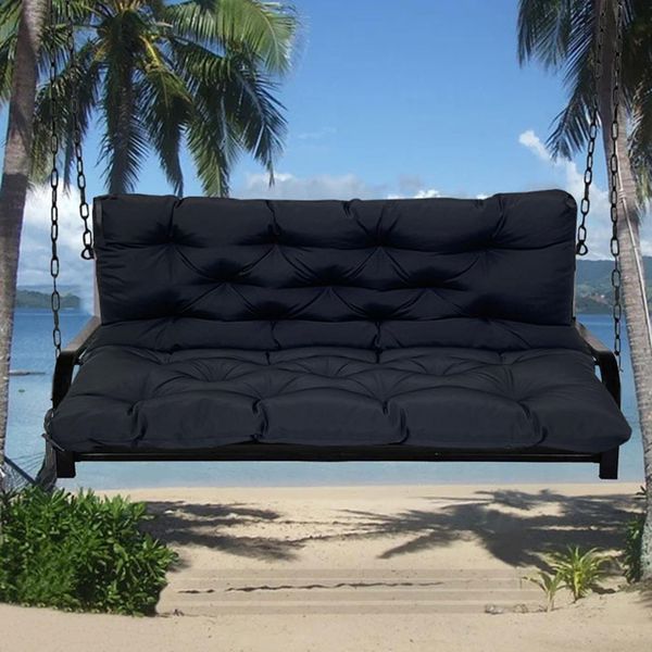 Cuscino Impermeabile Per Panca Cuscino Per Seduta E Cuscino Per Schienale Cuscino Per Panca Da Giardino Mobili Da Giardino Hollywood Altalene, 120X100X10Cm, Nero-image