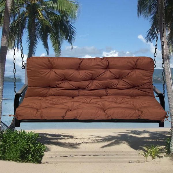 Cuscino Impermeabile Per Panca Cuscino Di Seduta E Cuscino Di Schienale Cuscino Per Panchina Panca Da Giardino Mobili Da Giardino Hollywood Altalene, 120X100X10Cm, Marrone Scuro-image