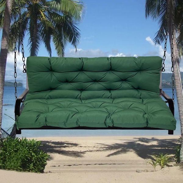 Cuscino Impermeabile Per Panca Cuscino Di Seduta E Cuscino Di Schienale Cuscino Per Panca Panca Da Giardino Mobili Da Giardino Hollywood Altalene, 100X100X10Cm, Verde Scuro-image