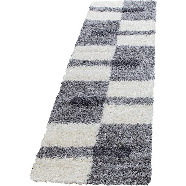 Tappeto A Pelo Alto Gala Grigio Chiaro 80 X 250 Cm-image