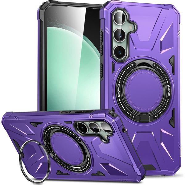 Per Samsung Galaxy A55 Magsafe Shock Magnet Ring Cover Protettiva Custodia Per Telefoni Cellulari Viola-image