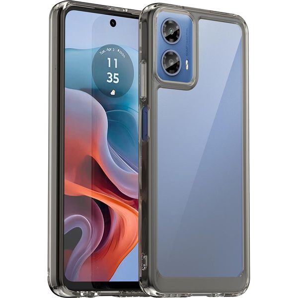 Custodia Per Motorola Moto G34 Trasparente, Antiurto In Silicone Tpu Protettivo Grigio-image