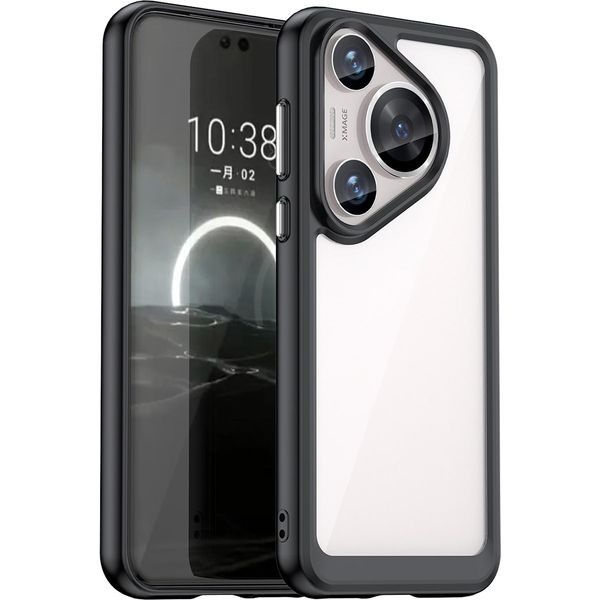 Custodia Per Huawei Pura 70 Pro / 70 Pro+ Trasparente, Antiurto Tpu Silicone Custodia Protettiva Nero-image