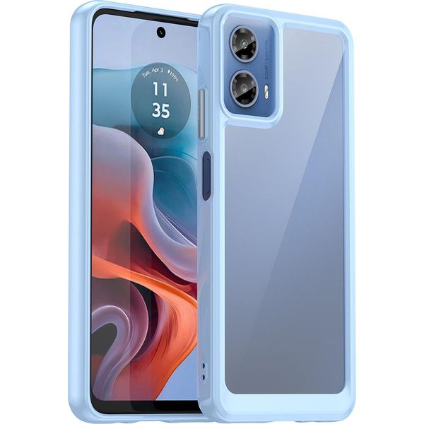Custodia Per Motorola Moto G34 Trasparente, Antiurto In Silicone Tpu Protettivo Blu-image