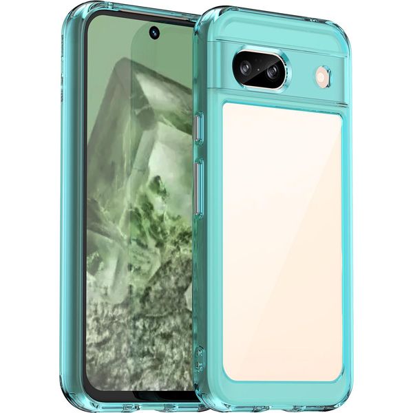 Custodia Per Google Pixel 8A Trasparente, Antiurto Custodia Protettiva In Silicone Tpu Azzurro-image